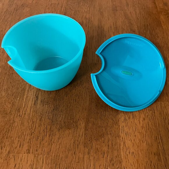 Rare Tupperware Teal Blue/Green Creamer Sugar Bowl Open House Set - Picture 4 of 5